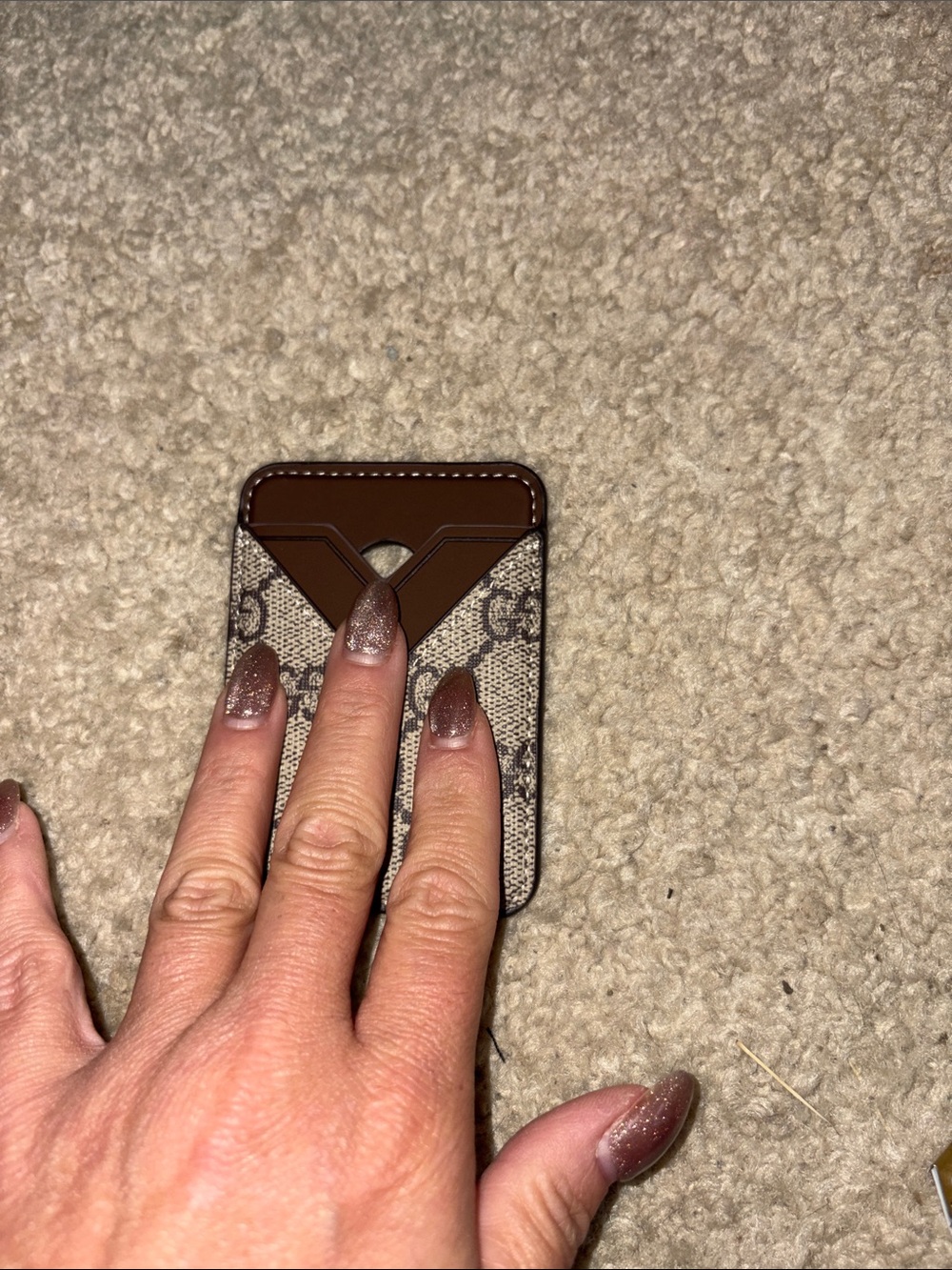 Designer-Style Brown Magnetic Card Holder